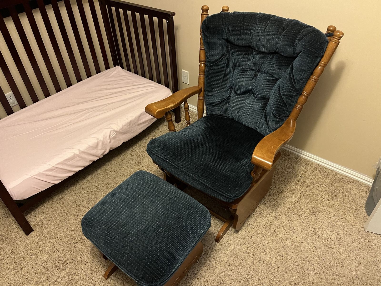 2-Piece Wooden Glider Chair & Ottoman