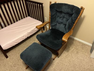 2-Piece Wooden Glider Chair & Ottoman