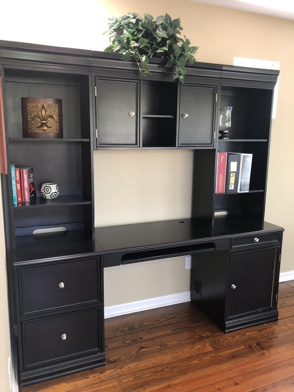 Ashley Furniture Carlyle series ebony desk w/hutch