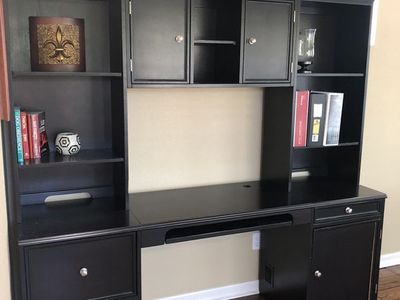 Ashley Furniture Carlyle series ebony desk w/hutch
