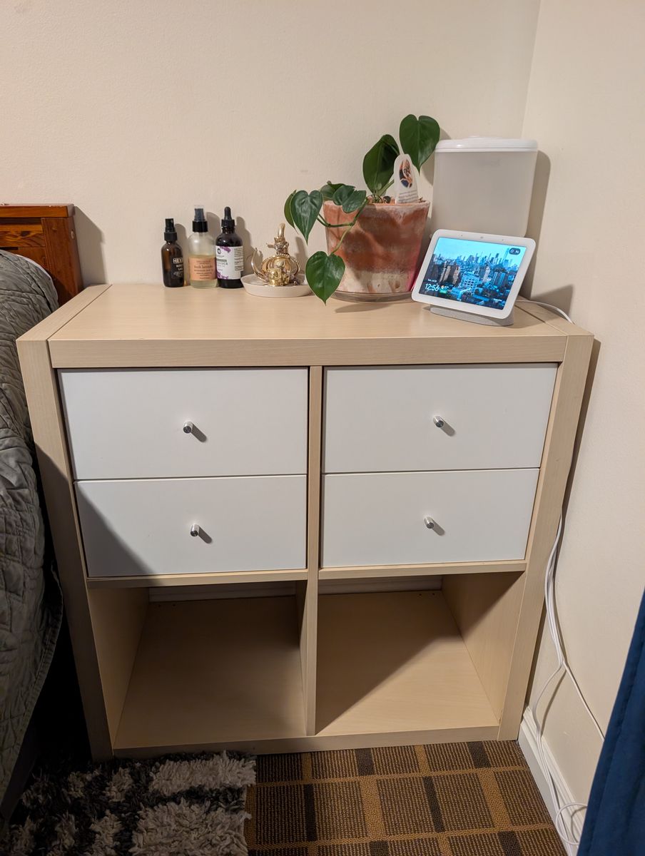 Natural Shelf Unit with Drawer Inserts