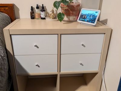 Natural Shelf Unit with Drawer Inserts