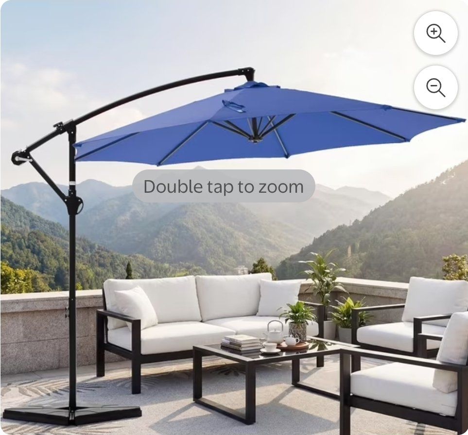 JIOABL 10FT Cantilever Patio Umbrella with Base & Crank – Brand New  #532