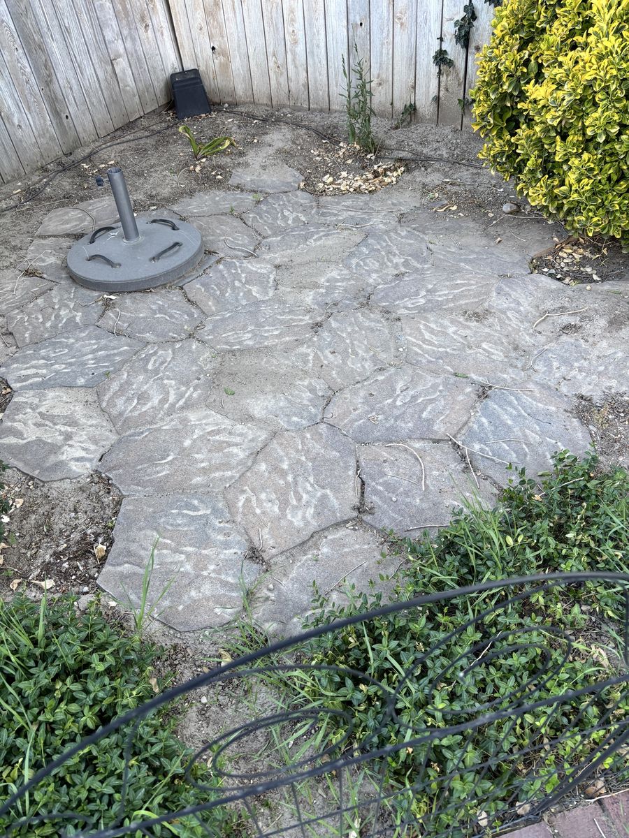 Gray Interlocking Concrete Pavers - Approx. 40 Sq Ft Patio Area