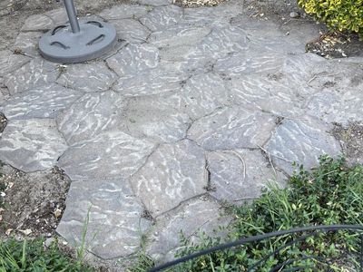 Gray Interlocking Concrete Pavers - Approx. 40 Sq Ft Patio Area
