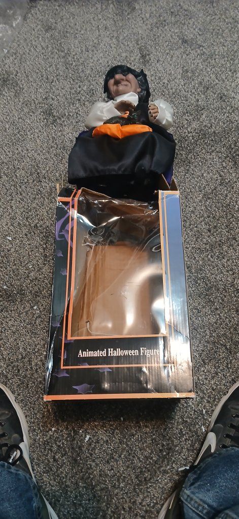 Animated Halloween Witch Figure with Box