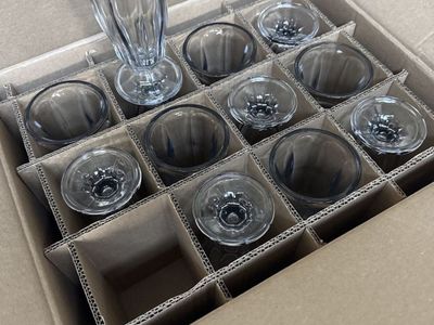 Anchor Hocking 10-Piece Clear Glass Milkshake & Ice Cream Soda Fountain Glass Set, New in Box