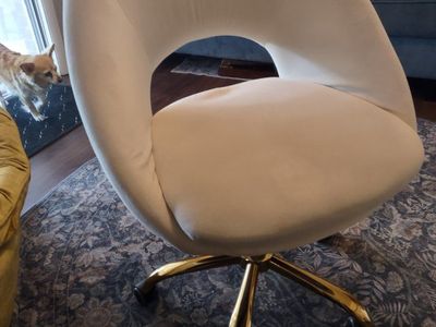 White and gold office/desk chair