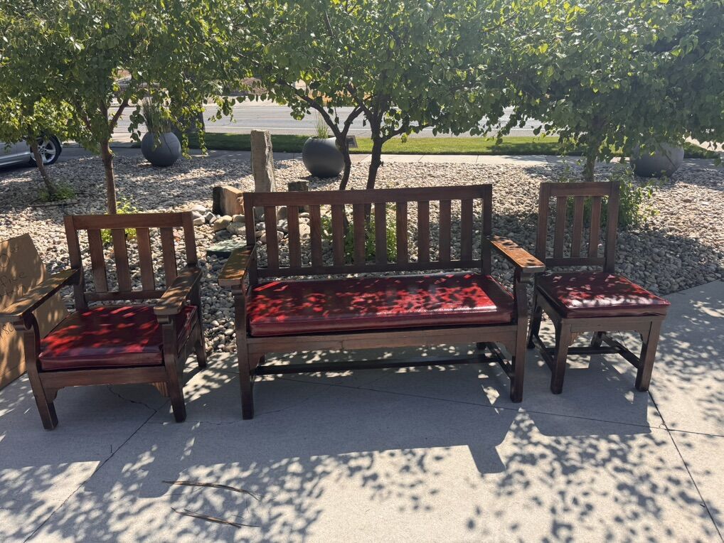 Antique Mission/Craftsman Style Seating Group