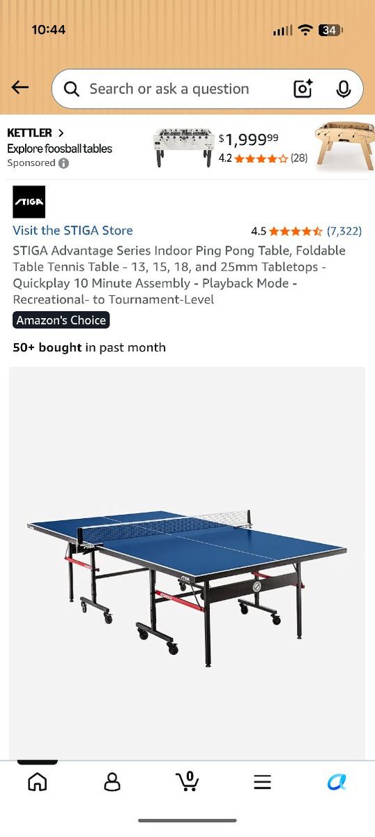 STIGA Advantage Indoor Ping Pong Table with Accessories
