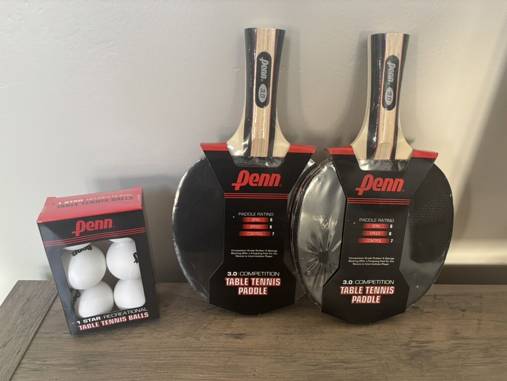 Unopened Penn Table Tennis Paddles