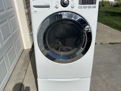 LG DLEX3370W Electric Front Load Dryer White with Pedestal