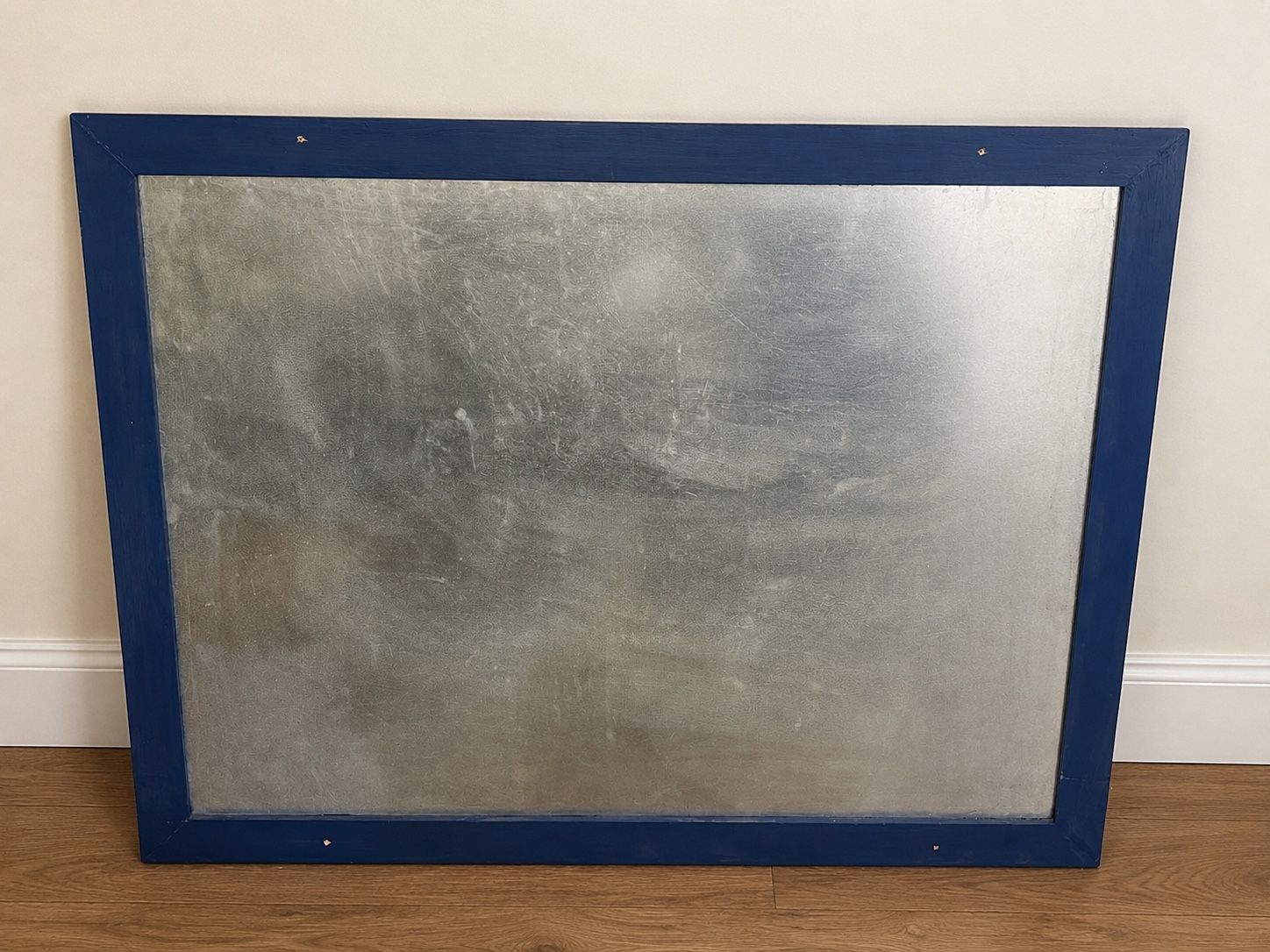 Large Custom Blue Magnet Board (52" x 40") Galvanized Metal