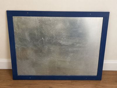 Large Custom Blue Magnet Board (52" x 40") Galvanized Metal