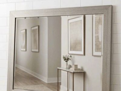 Grey Farmhouse Style Framed Mirror