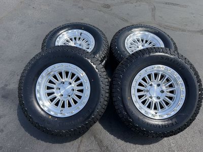 New Silver Arena Podium LT285/70r17 Terramax AT2 6x135 Ford F150 6 lug F 150 wheels and tires 3 peak all season rated