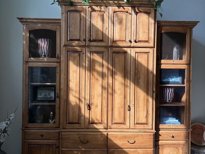 FREE! Solid Wood Entertainment Center/Armoire with Storage - Rustic Pine Finish