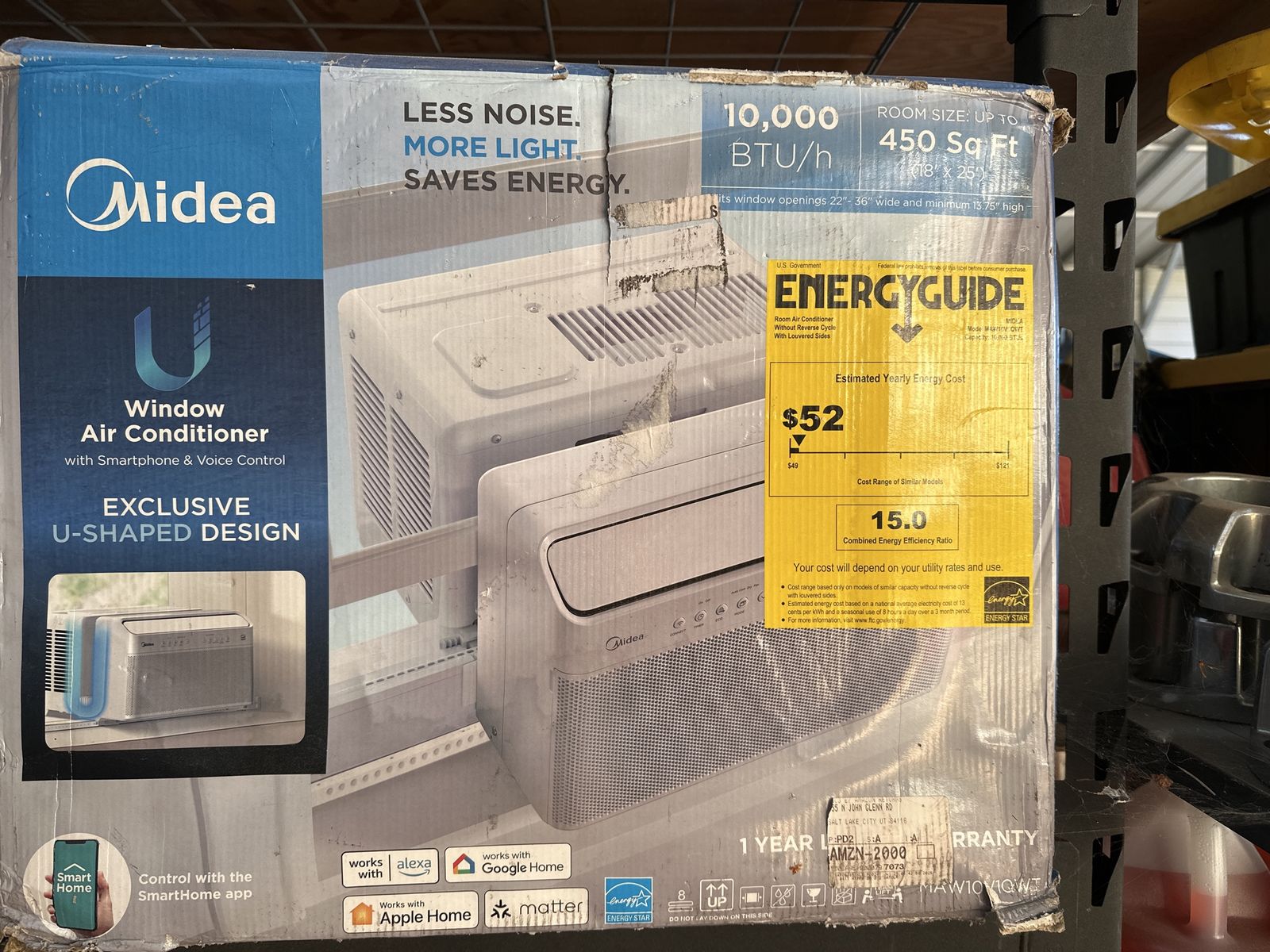 Midea window AC.  10btu.  U-shaped design new