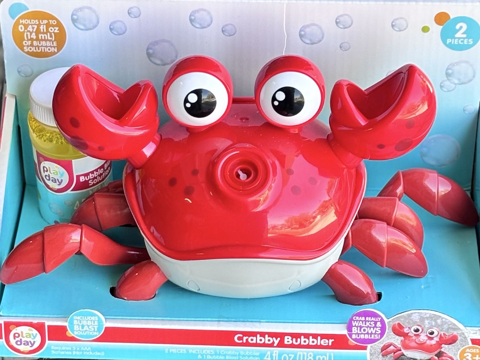 Dancing crab bubble machine