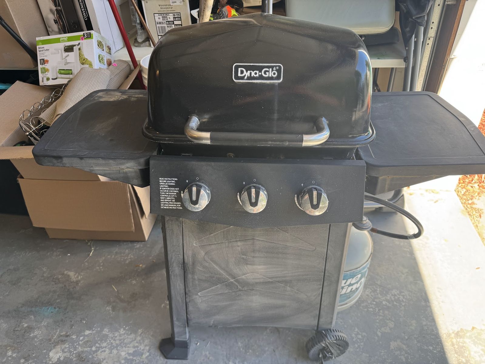 Dyna-Glo Compact 2-Burner Propane Gas Grill with Side Tables - Black, Portable