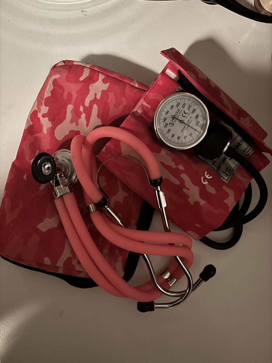 Prestige Medical Pink Camo Blood Pressure Cuff & Stethoscope Set - Sphygmomanometer Kit