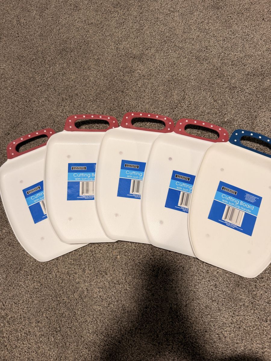 White Cutting Boards with Soft Grip Handle