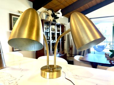 Fab Vintage Mid Century Modern double gooseneck lamp. Amazing condition MCM