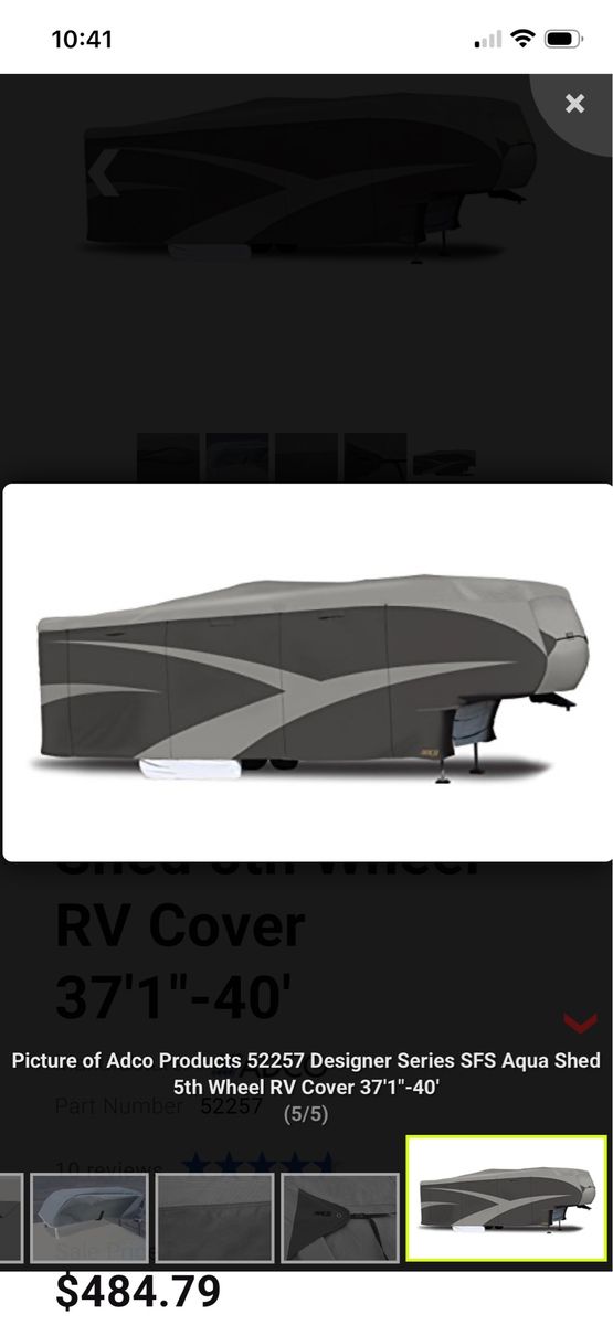 5th wheel cover—Adco Products 52257 Designer Series SFS Aqua Shed RV Cover - 37'1"-40'