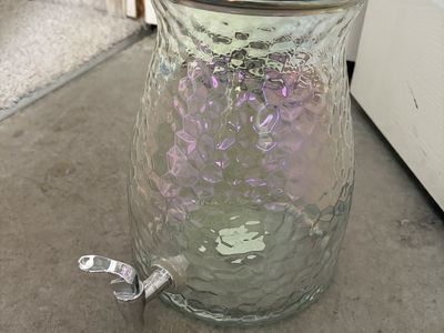 2 Gallon Glass Dispenser with Wooden Lid