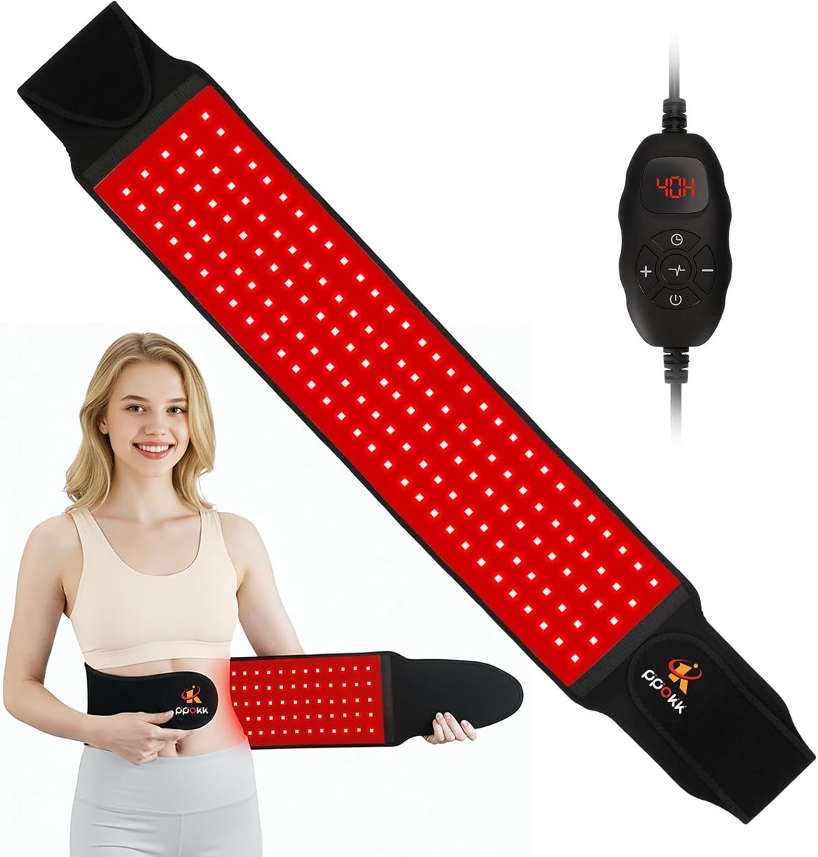 NEW Red Light Therapy for Body,150 LEDs Infrared Light Therapy Wrap Belt for Waist,Upgraded 3 in 1 Led Beads,660nm Red Light