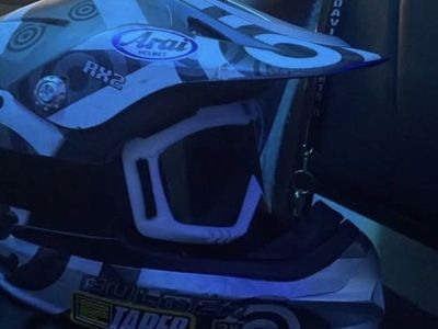 Arai RX-2 Fulmer Taper Dirt Bike Helmet - Gray/White, Used Excellent Condition with Goggles Size Large