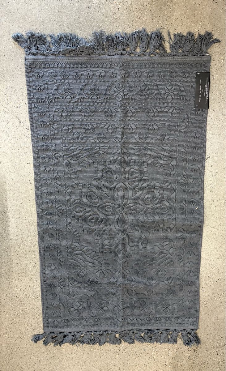 Dark Grey Cotton Bath Rug