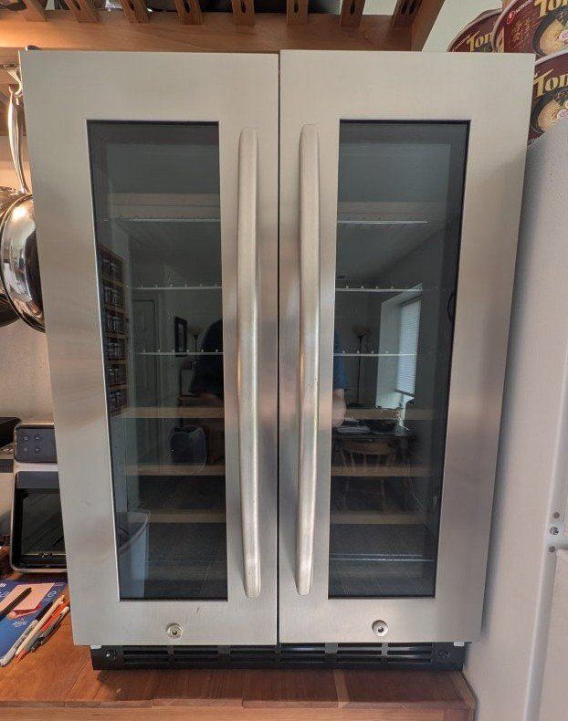Insignia Wine and Beverage Cooler/Fridge, 42 Bottle or 114 Can, Dual Zone