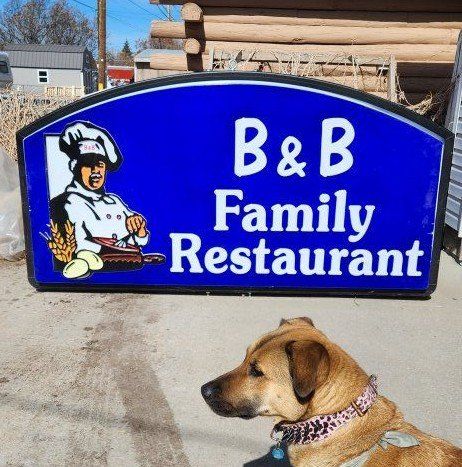 Commercial restaurant business sign lighted new