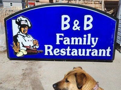 Commercial restaurant business sign lighted new