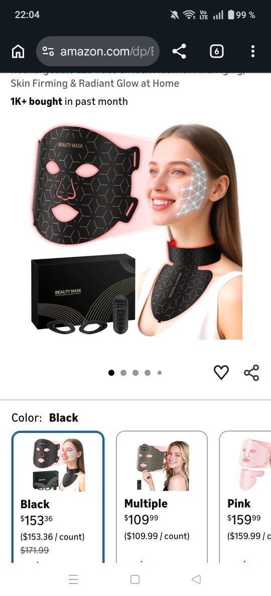 Red Light Therapy for Face & Neck, Red Light Mask