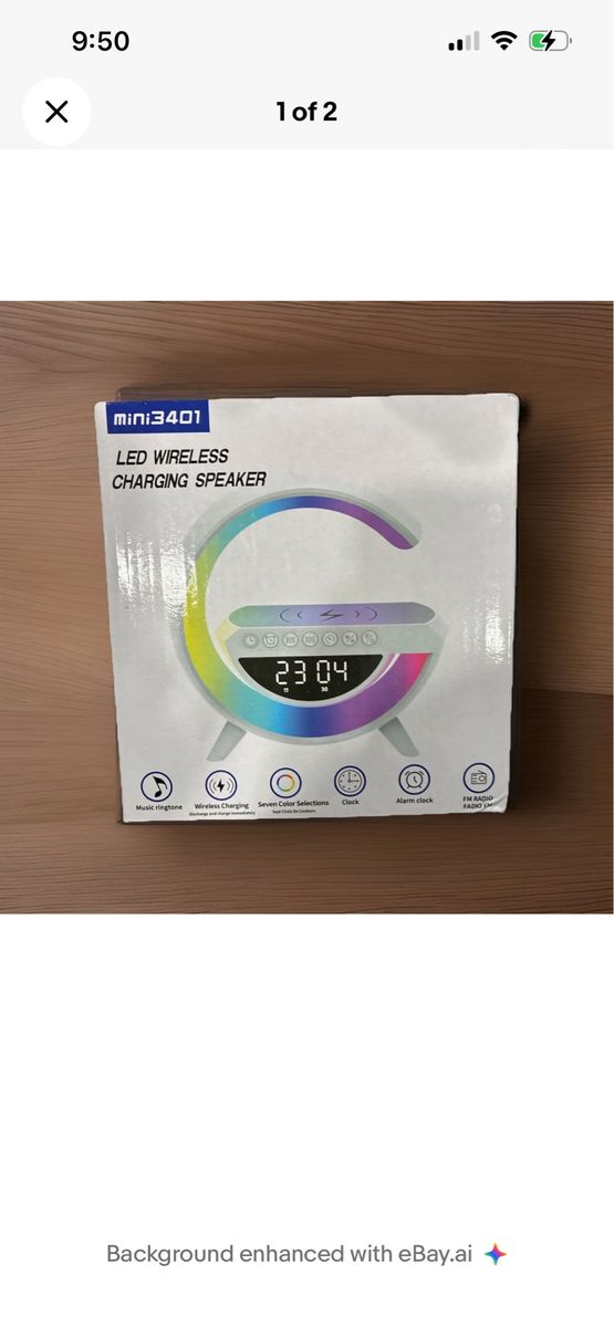 BT-3401 LED Bluetooth Wireless Charging Speaker Alarm Clock FM Radio Multicolor