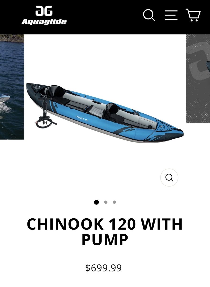Aquaglide Chinook 120 Inflatable Kayak - 2-Person or 1-Person (never opened, never used)