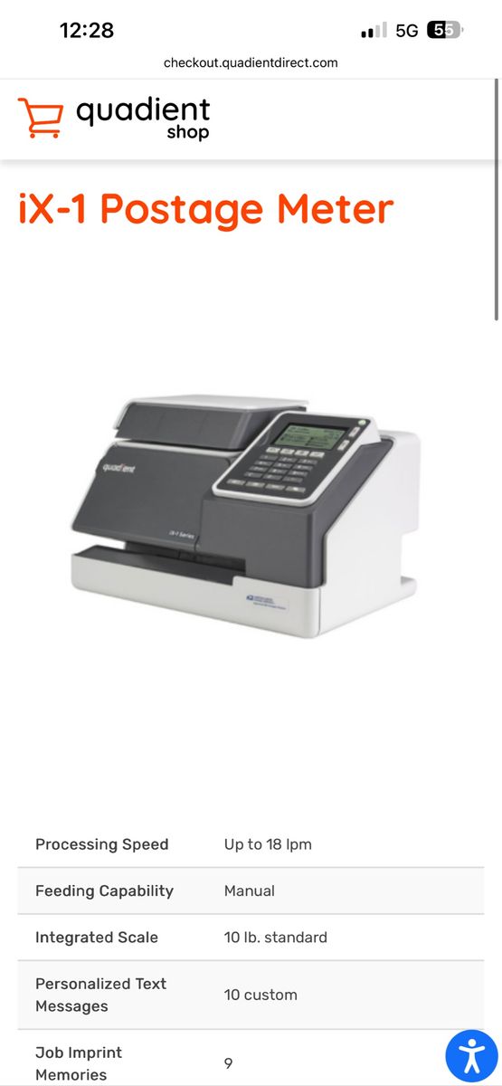 Quadient ix-1 series postage meter