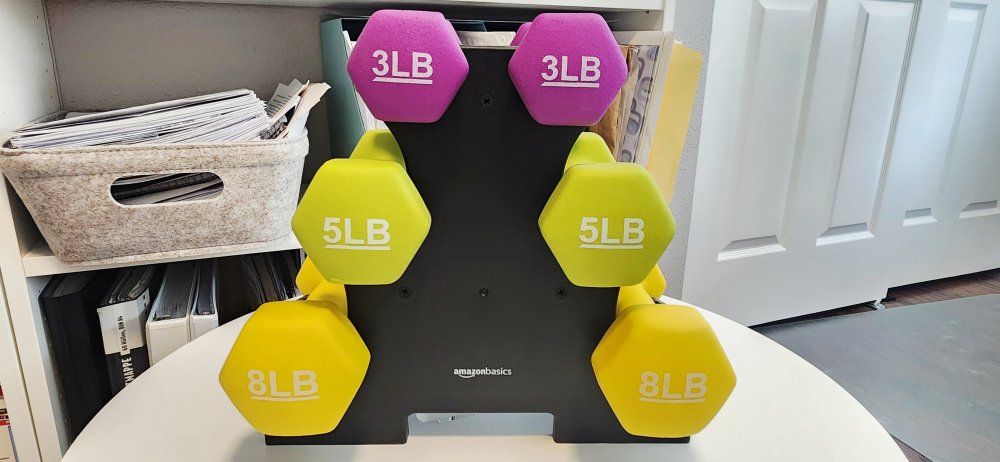 Dumbbell weights with stand