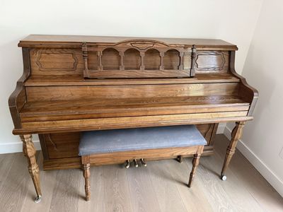 Vintage Marantz Upright Piano with Bench - Wood Finish