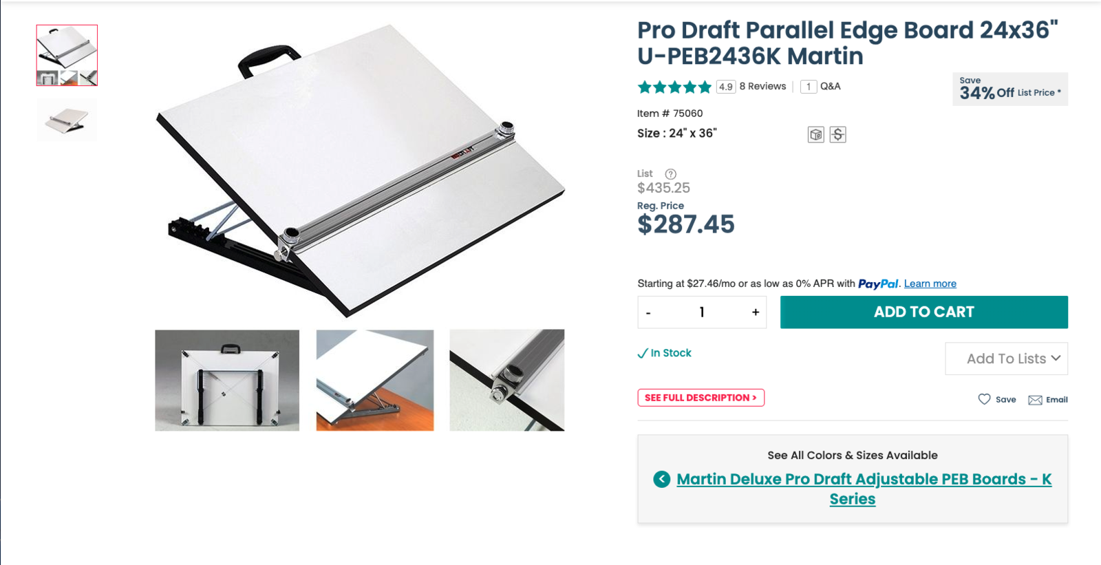 Pro-Drafting Parallel Straightedge Drawing Board