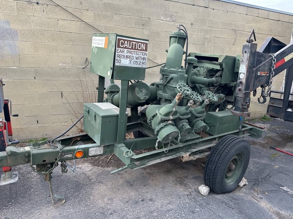 600 GPM Military Water Pump Trailer – Barnes Pump – Industrial Flood / Fire / Dewatering