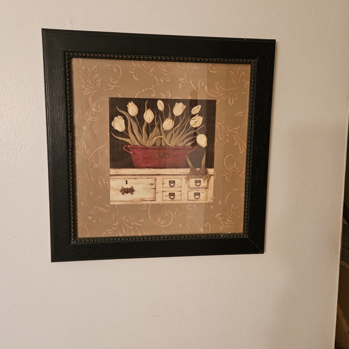 Black wood frame, perfectly matted, beautiful pic