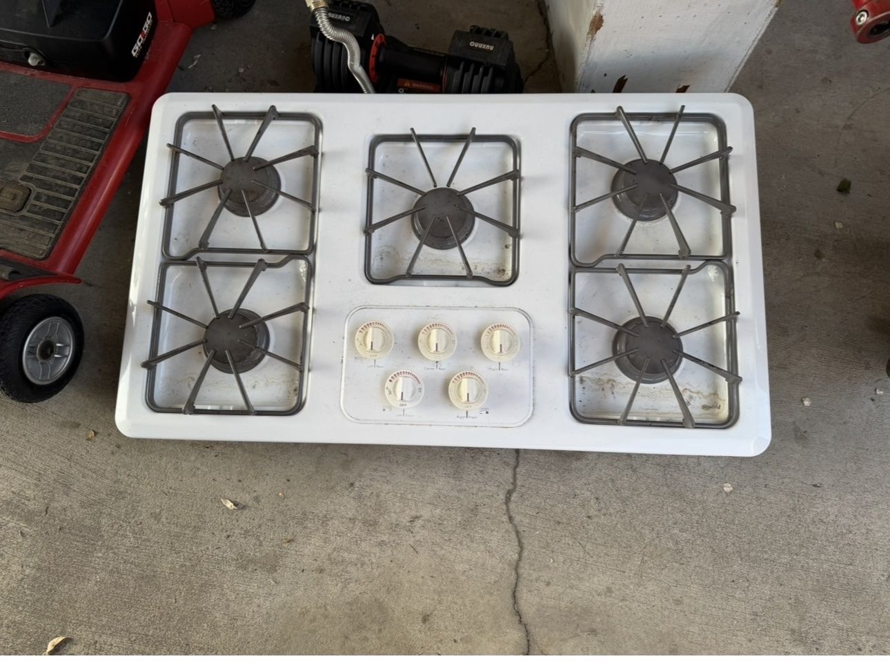 Maytag 36” Gas five burner cooktop white