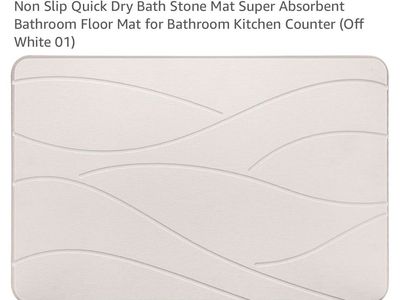 Elfcool Diatomaceous Earth Stone Bath Mat - NEW