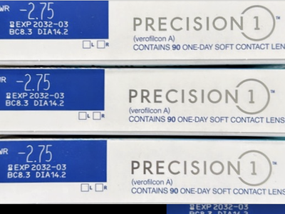 Precision1 Daily Contacts -2.75 | 3 Unopened 90-Packs | Exp 2032