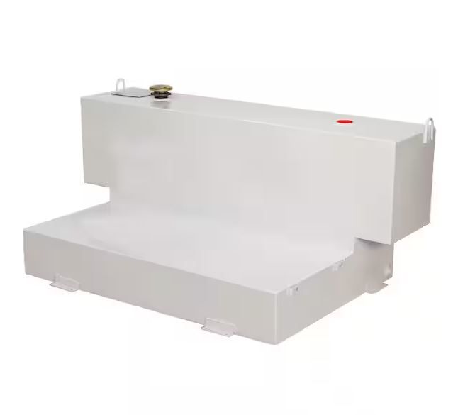 Delta Jobox 98 Gallon L-Shaped Steel Liquid Transfer Tank in White Dodge Ram Chevy Duramax Ford F-250 Super Duty Part 498000