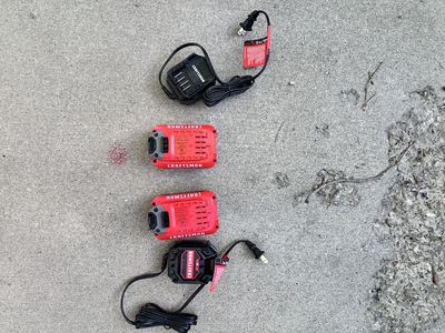 Craftsman V20 Li-Ion 20V Max Battery Chargers (2) & (2) 20V Max Batteries