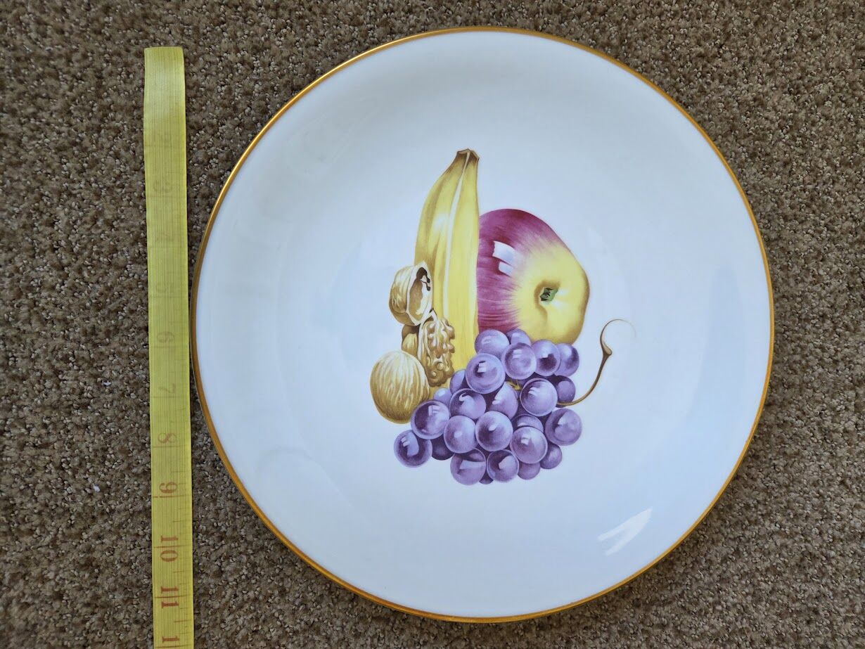 Vintage Heinrich H&C Selb Bavaria Germany Round Platter/Chop Plate with a Fruit Motif